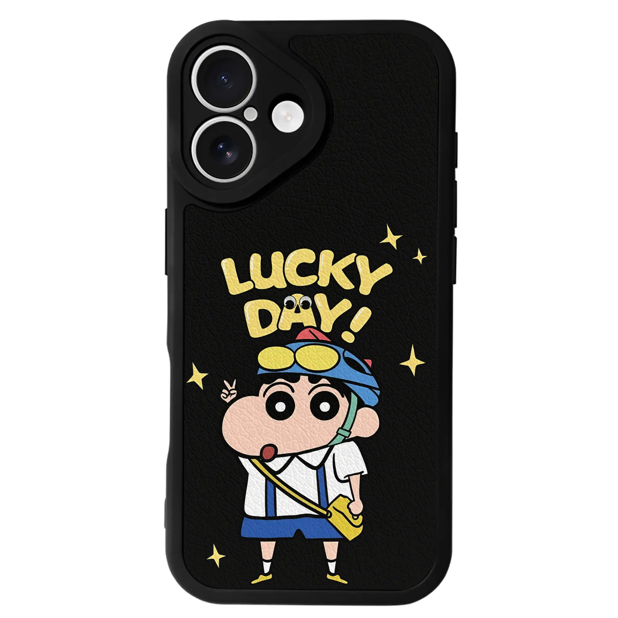 クレヨンしんちゃん グッズ 野原 しんのすけ - IPhone 16シリーズ対応 ・ シリコンスマホケース ・ レザー調 ・ 高精度フィット ・ 耐衝撃 ・ ワイヤレス充電対応 ・ 精密カット